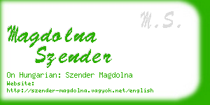 magdolna szender business card